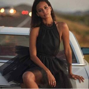 Hutch Tulle Halter Mini Dress